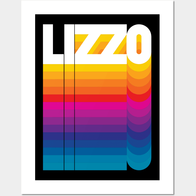 Retro Lizzo Proud Name Personalized Gift Rainbow Style Wall Art by Time Travel Style